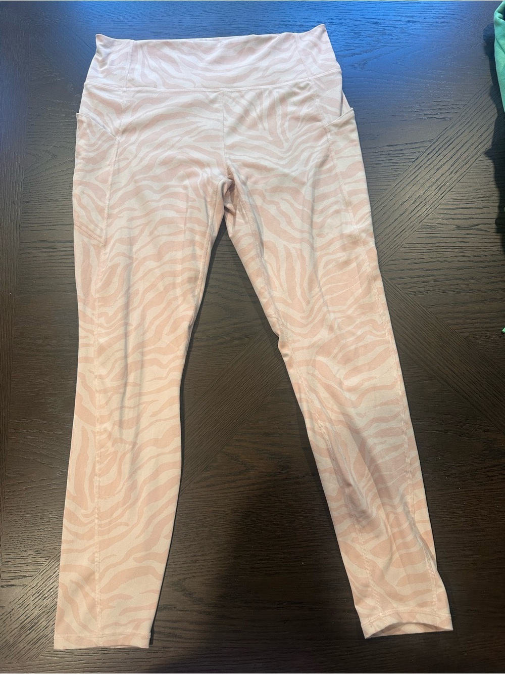 Fabletics PureLuxe Pale Pink Zebra-Stripe Leggings